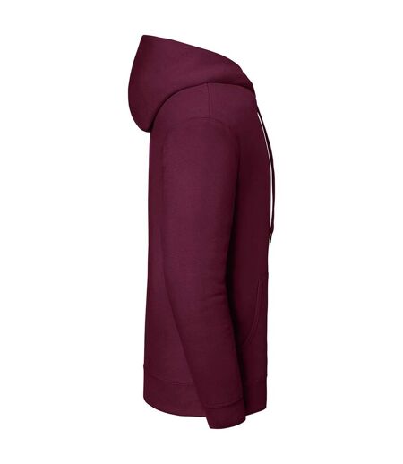 Unisex Adult Iconic Premium Hooded Sweatshirt Burgundy Fruit Of The Loom