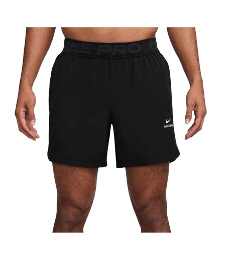 Mens 6 Dri-fit Running Shorts Black White Nike