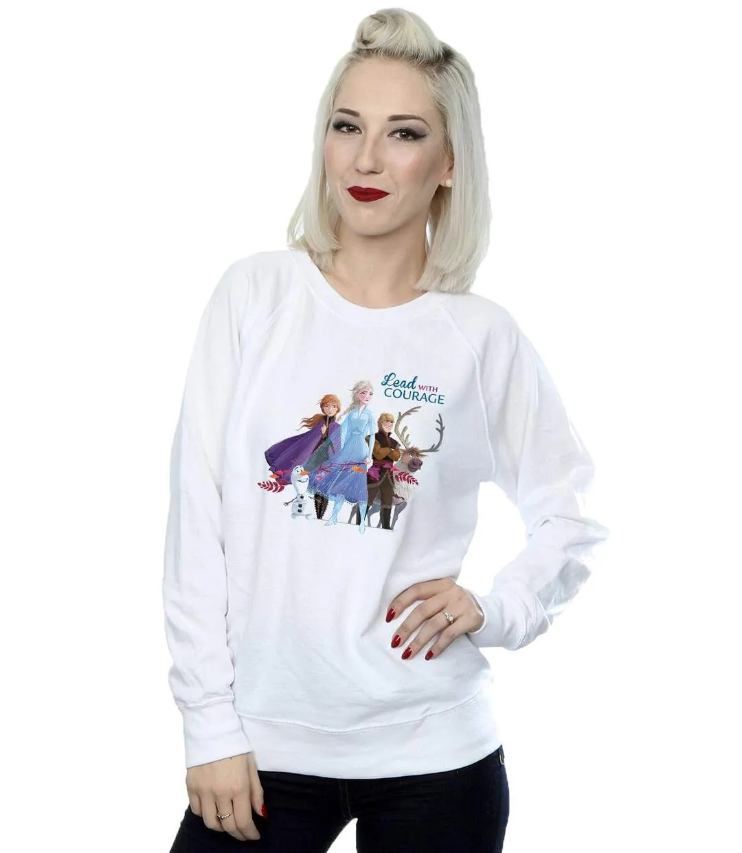 Disney Femmes/Les femmes Frozen 2 Lead With Courage Sweatshirt (Blanc) - UTBI18846-2