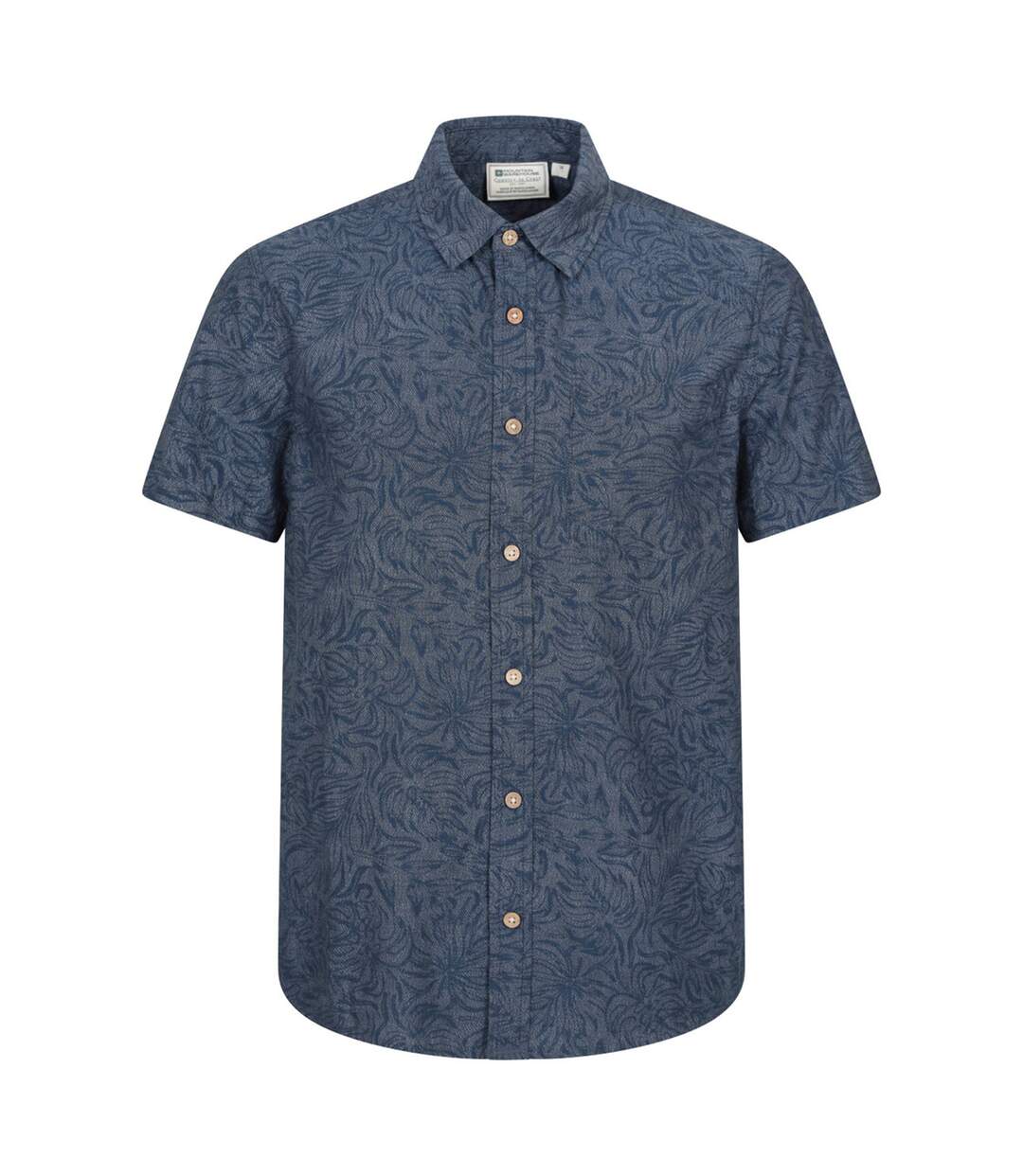 Chemise Manches Courtes Motif/style À Motifs Tropical Homme Bleu Pâle Mountain Warehouse-1