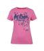 Womens/ladies Classic Butterfly Flowers T-shirt Pink Marl Lee Cooper-1
