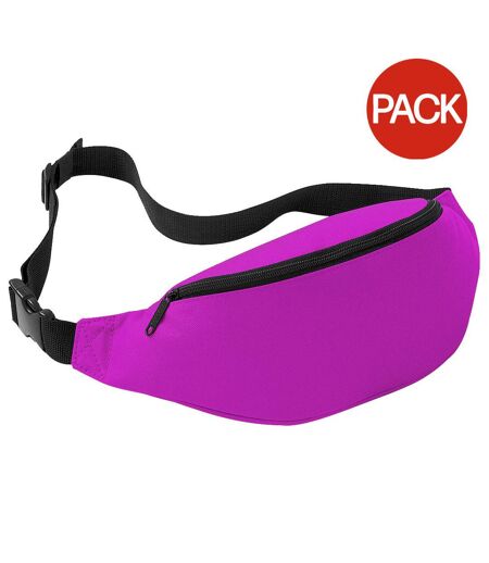 Pack of 2  Adjustable belt bag 2.5 litres  fuchsia Bagbase