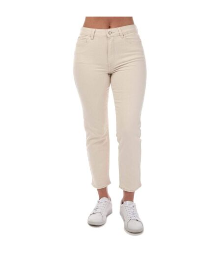 Womens/ladies Emily High Waist Straight Jeans White Only