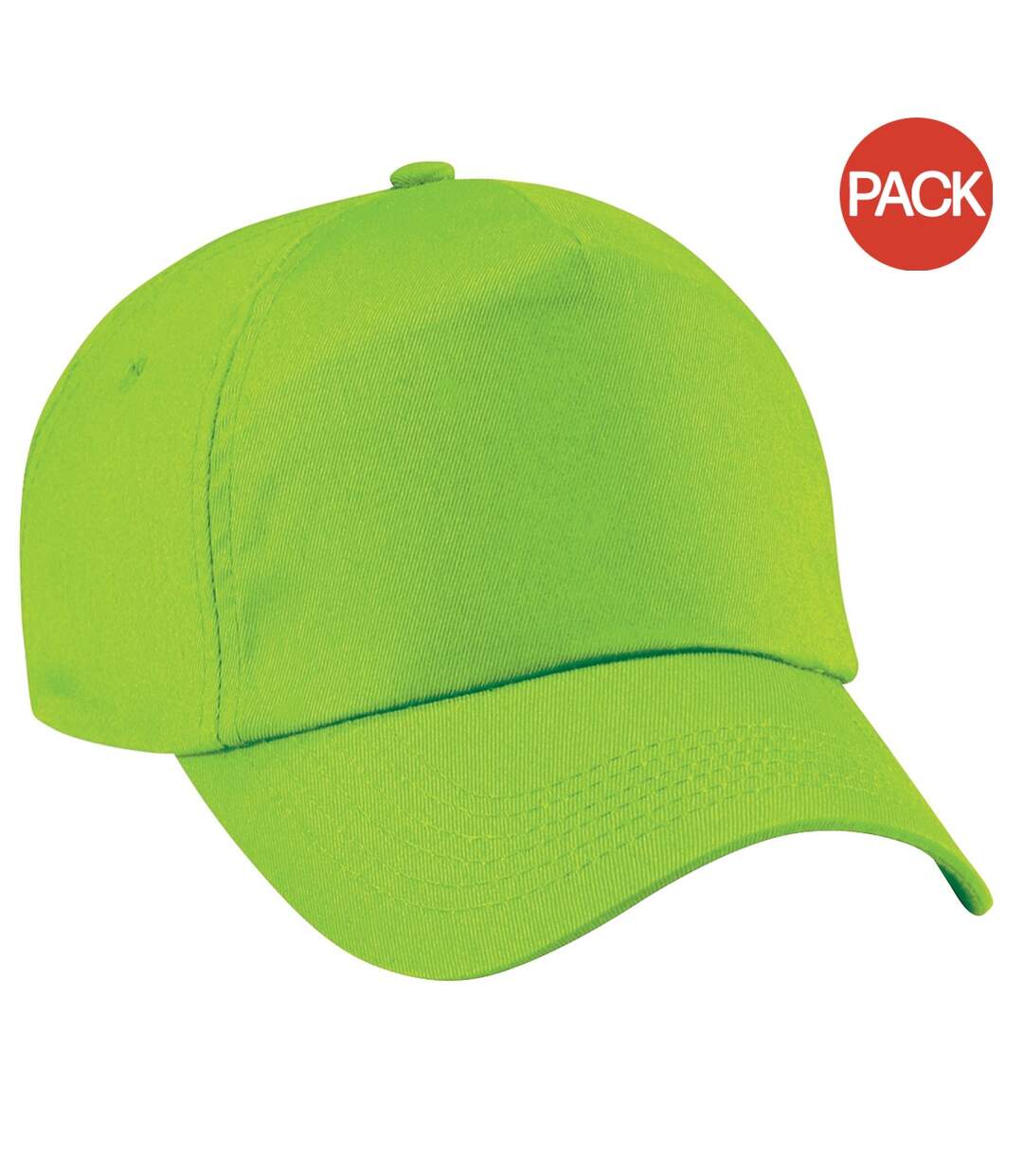 Lot de 2  casquettes de baseball adulte vert citron Beechfield