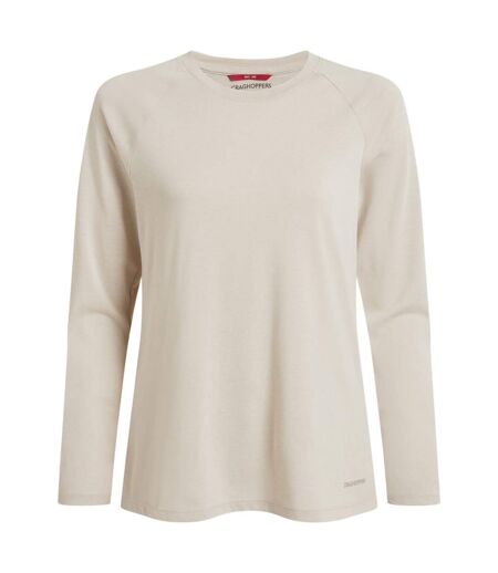 Womens/ladies Nour Nosilife Long-sleeved T-shirt Oyster Marl Craghoppers