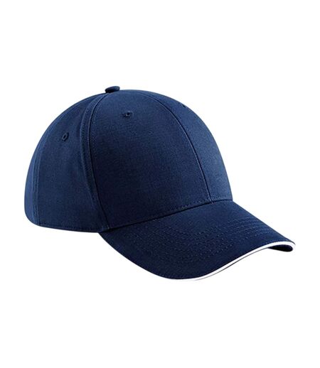 Casquette Motif/style 6 Panneaux Athleisure Bleu Marine Foncé Blanc Beechfield