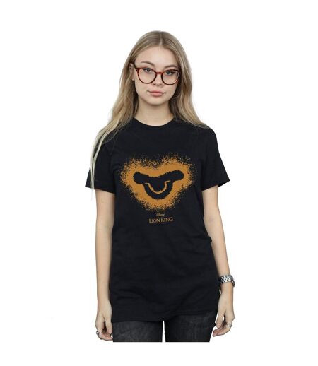 Disney Womens/Ladies The Lion King Movie Simba Baby Face Cotton Boyfriend T-Shirt (Noir) - UTBI29260