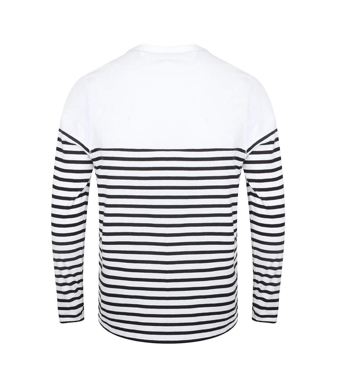 T-shirt Manches Longues Motif/style À Rayures Breton Homme Blanc Bleu Marine Front Row-3