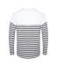 T-shirt Manches Longues Motif/style À Rayures Breton Homme Blanc Bleu Marine Front Row-3