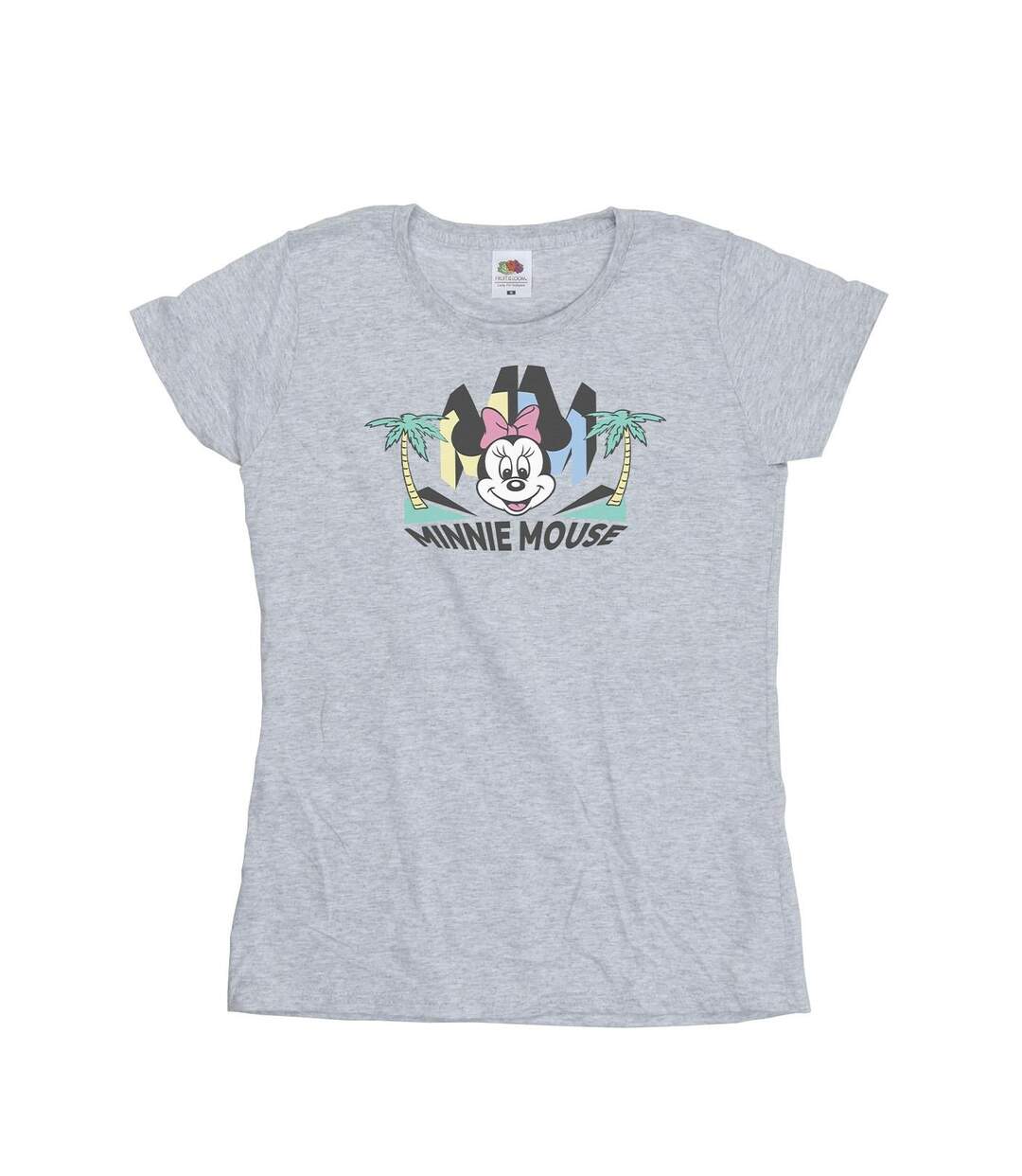 Disney T-shirt en coton palmier Minnie MM Femme/Ladies (Gris sportif) - UTBI33333-1
