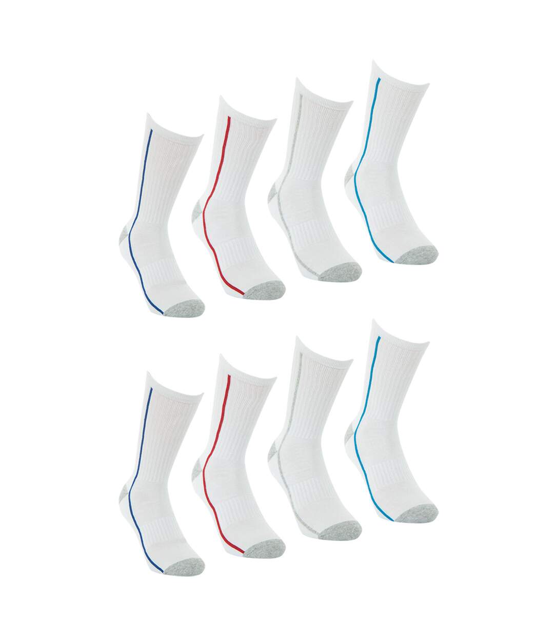 Lot de 8 paires de chaussettes de sport mi-hautes