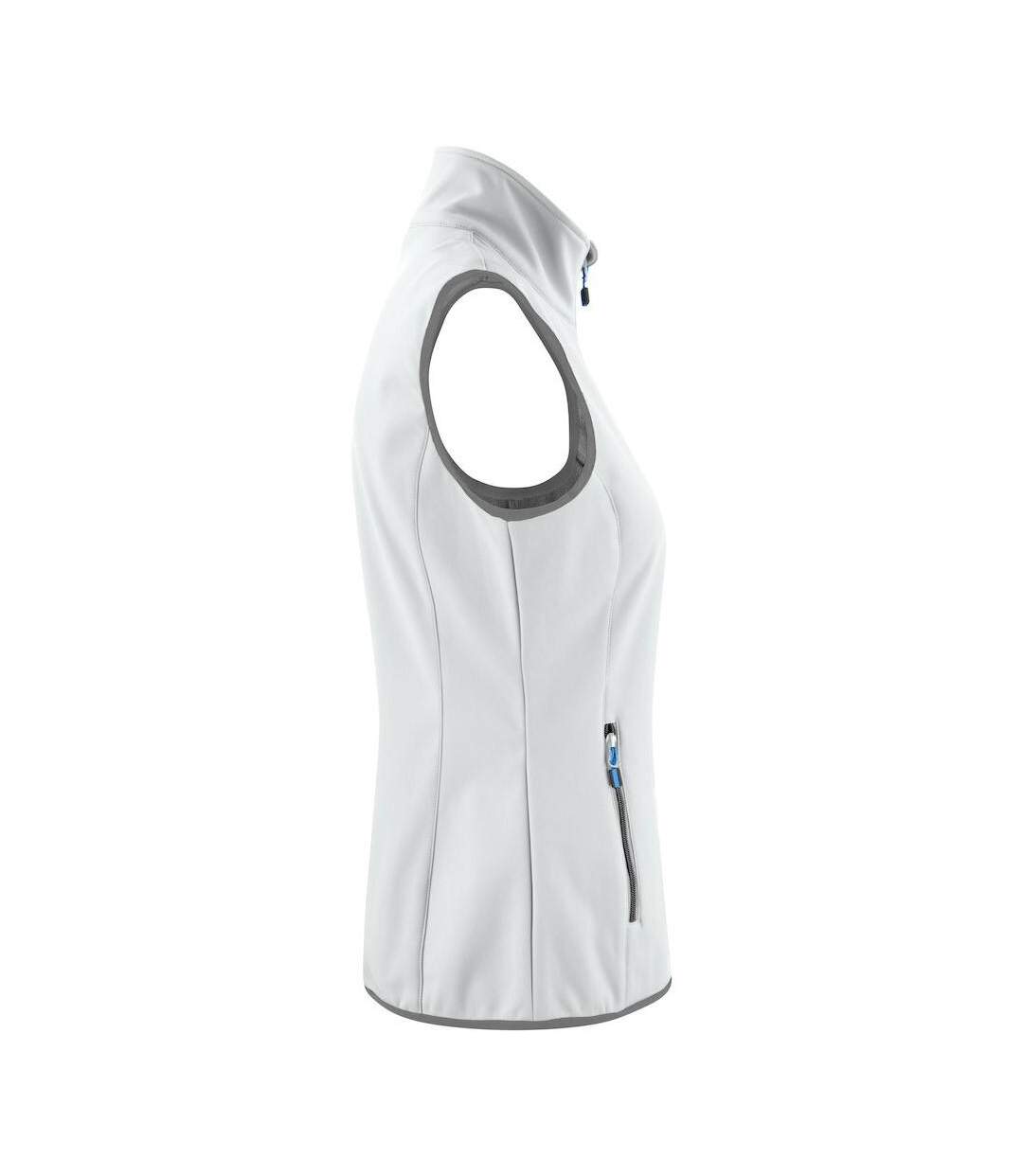 Womens/ladies Trial Softshell Gilet White Printer-3