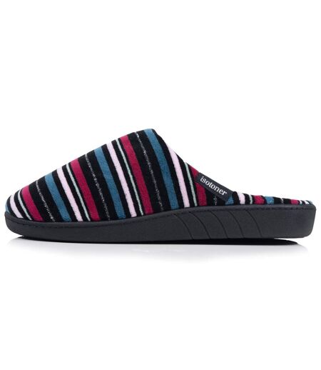 Isotoner Chaussons Mules femme microvelours semelle ergonomique, mousse à mémoire forme