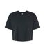 Womens/ladies jersey cropped crop t-shirt black Bella + Canvas