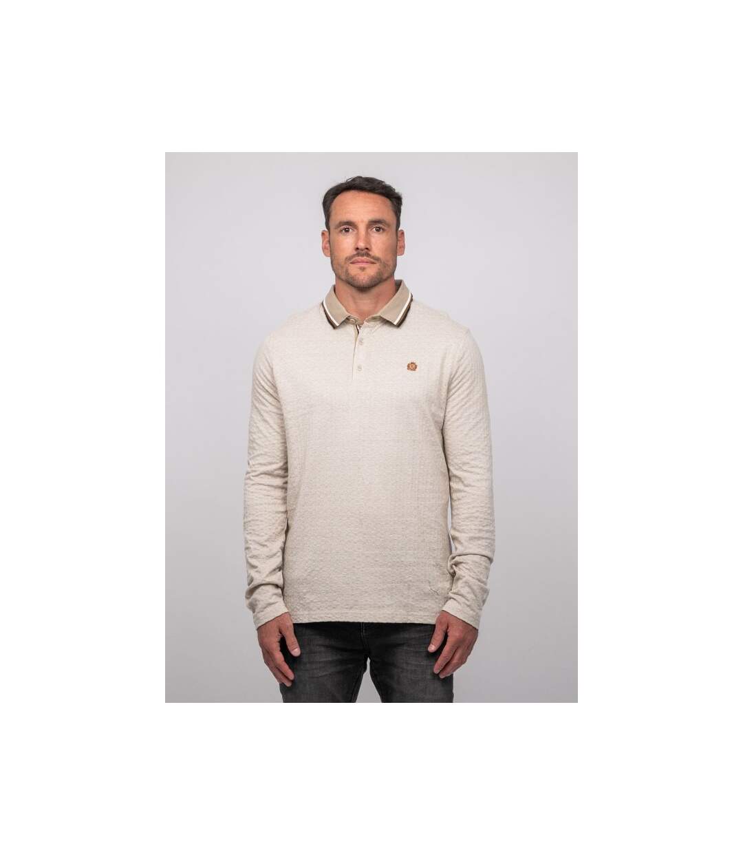 Polo jacquard col rayé manches longues PIRATAXO-1