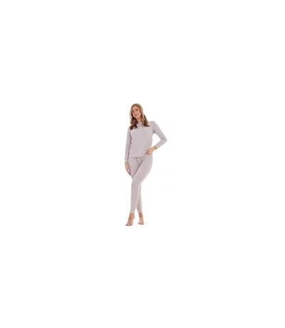 Ensemble De Pyjama Long Motif/style Côtelé Femme Gris Keanu