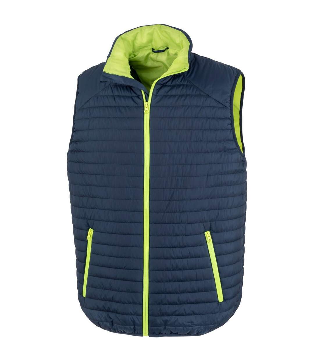 Veste Sans Manches Homme Bleu Marine Vert Clair Result Genuine Recycled-1