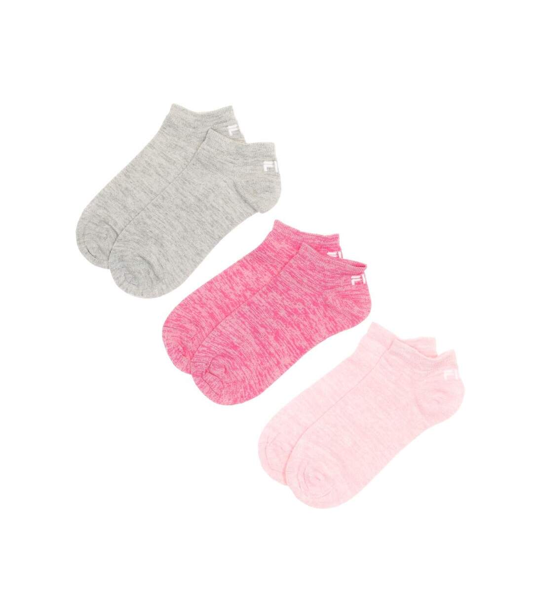 X3 Paires de Chaussettes Grise/Rose Femme Fila Invisible - 35/38-1