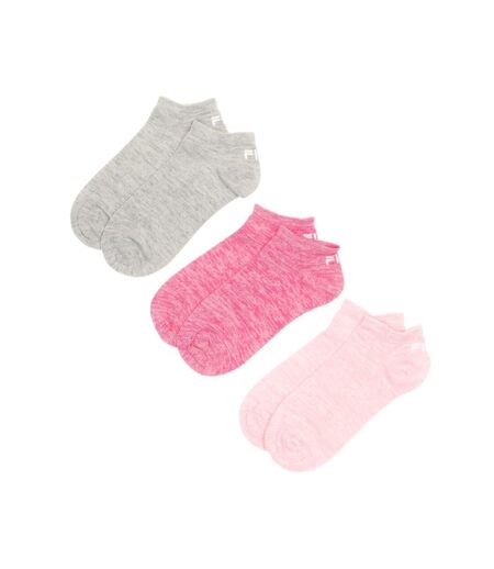 X3 Paires de Chaussettes Grise/Rose Femme Fila Invisible - 35/38