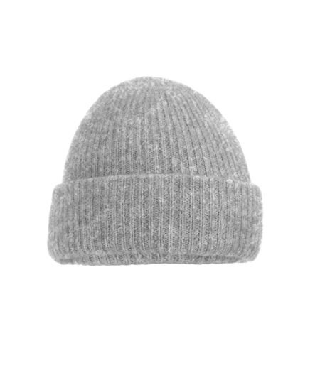 Unisex adult ribbed beanie grey marl Beechfield
