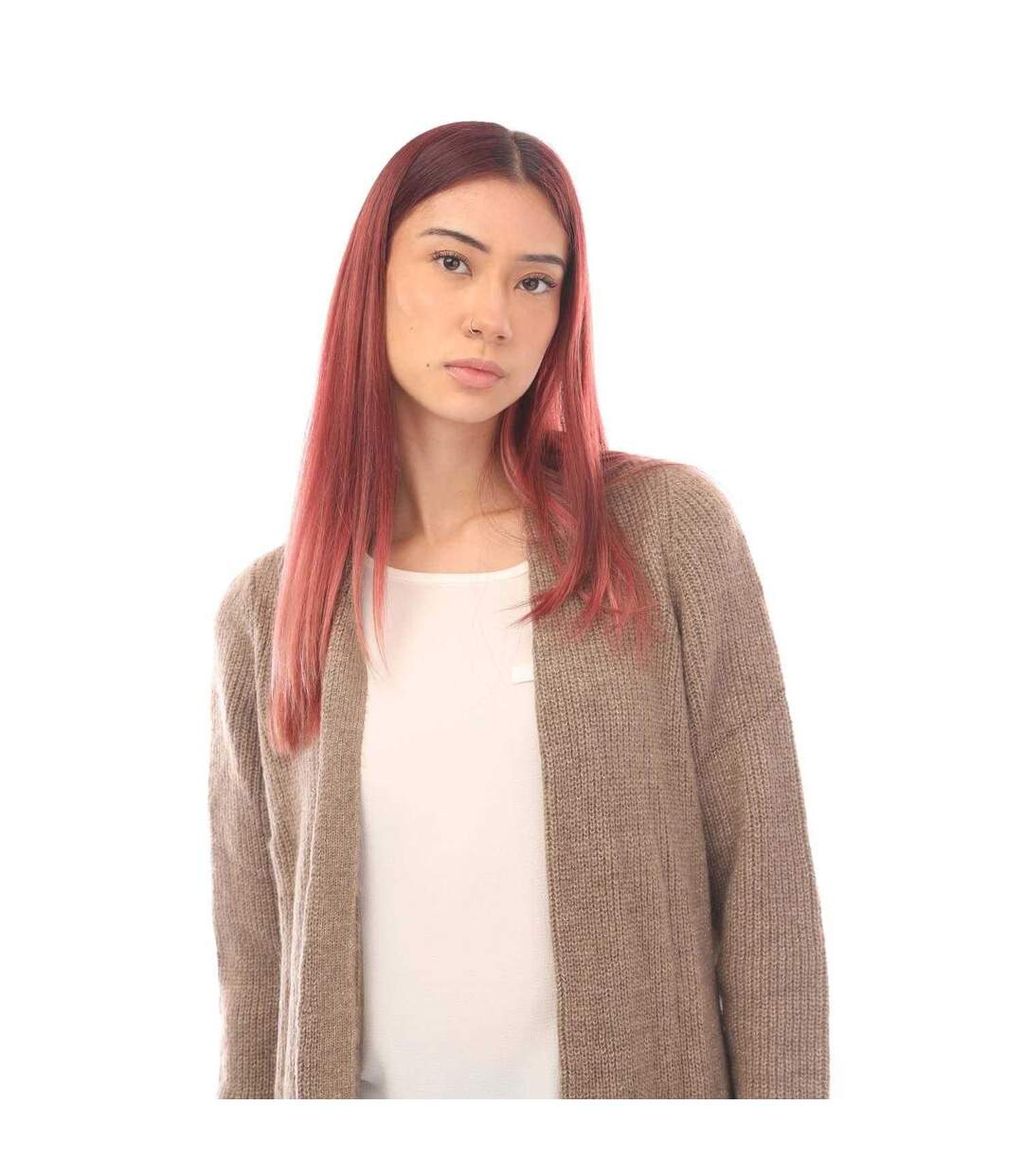 Cardigan femme taupe Only-3