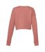 Womens/ladies cropped crew fleece top mauve Bella + Canvas-2