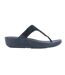 Womens/ladies Lulu Glitz Toe Post Wedge Sandals Navy Fit Flop-1