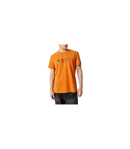 T-shirt Motif/style Multiples Logos Homme Ambre G-Star