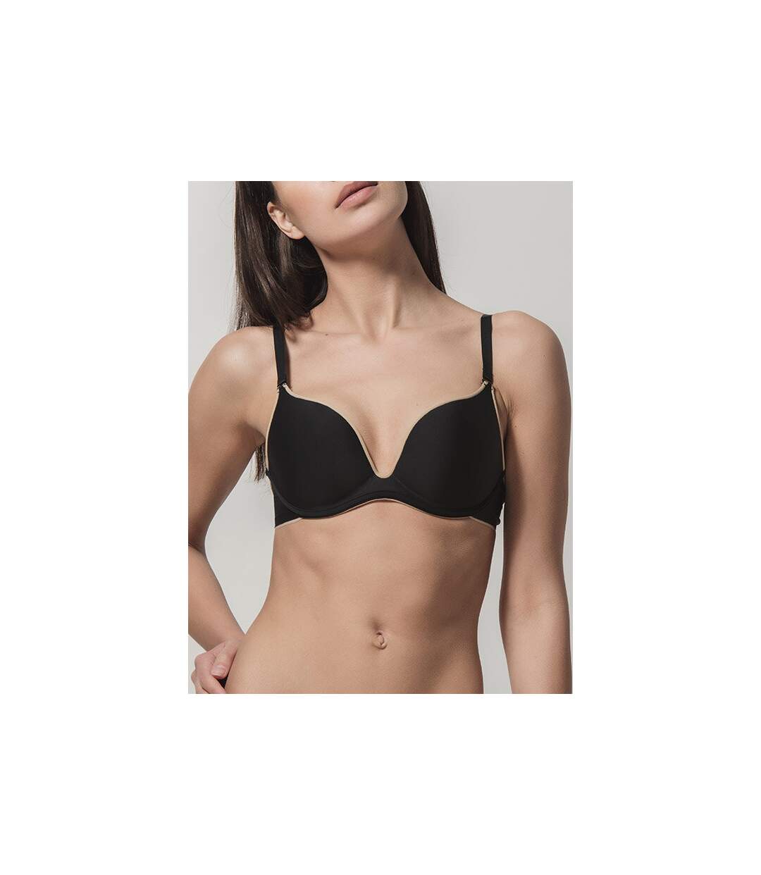 Soutien-gorge push-up décolleté Miracle One Luna Splendida noir-1