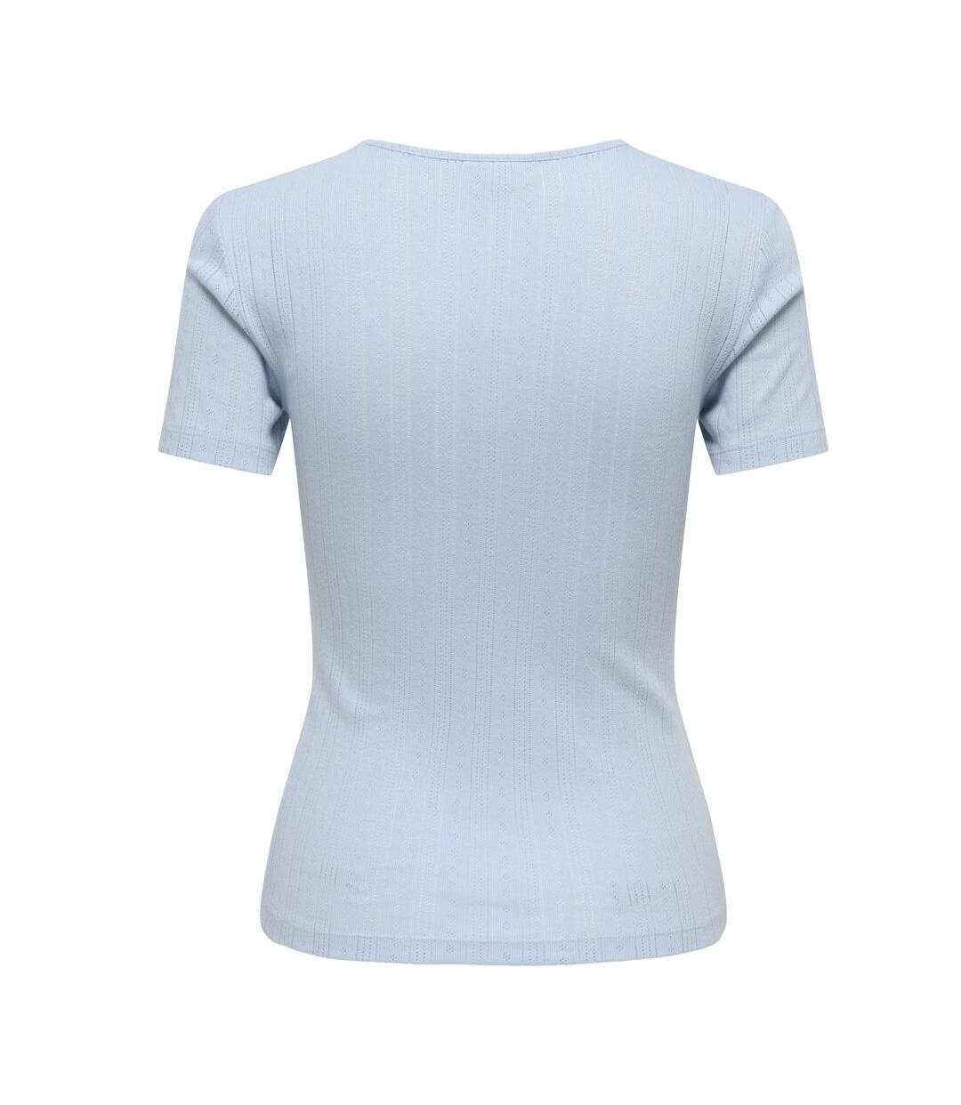 T-Shirt bleu femme jdy salsa-2