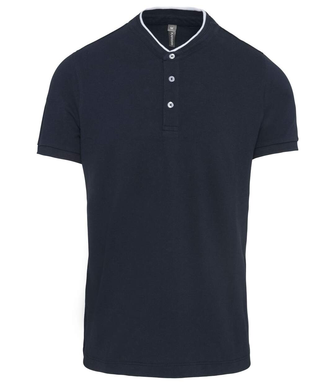 Polo homme col mao - manches courtes - K223 - bleu marine-1