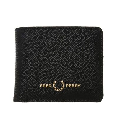 Mens Scotch Grain Leather Wallet One Size Black Fred Perry