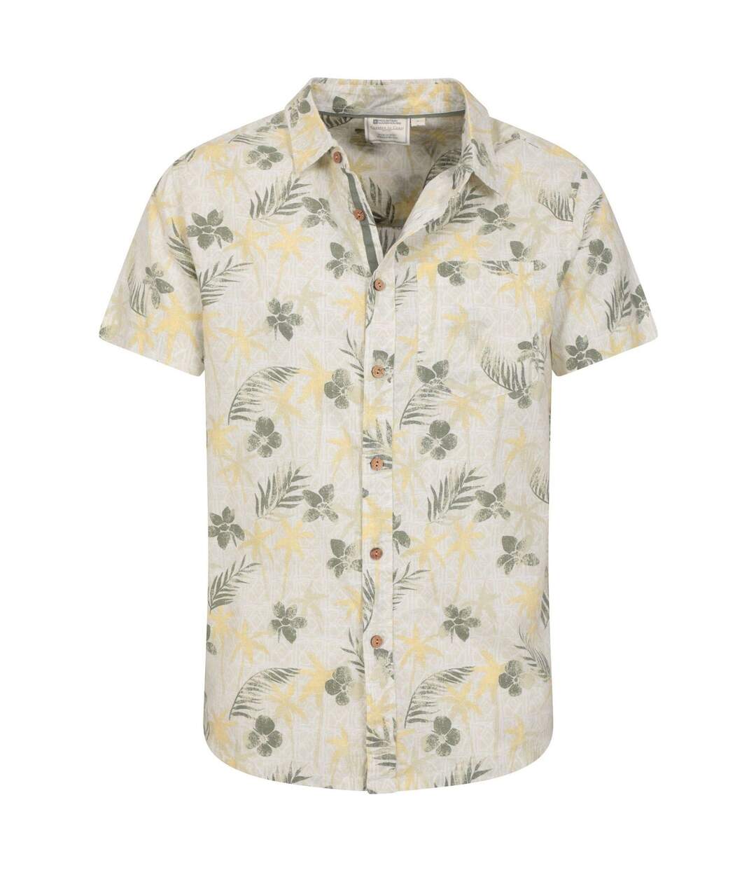 Mens tropical short-sleeved shirt pale green Mountain Warehouse