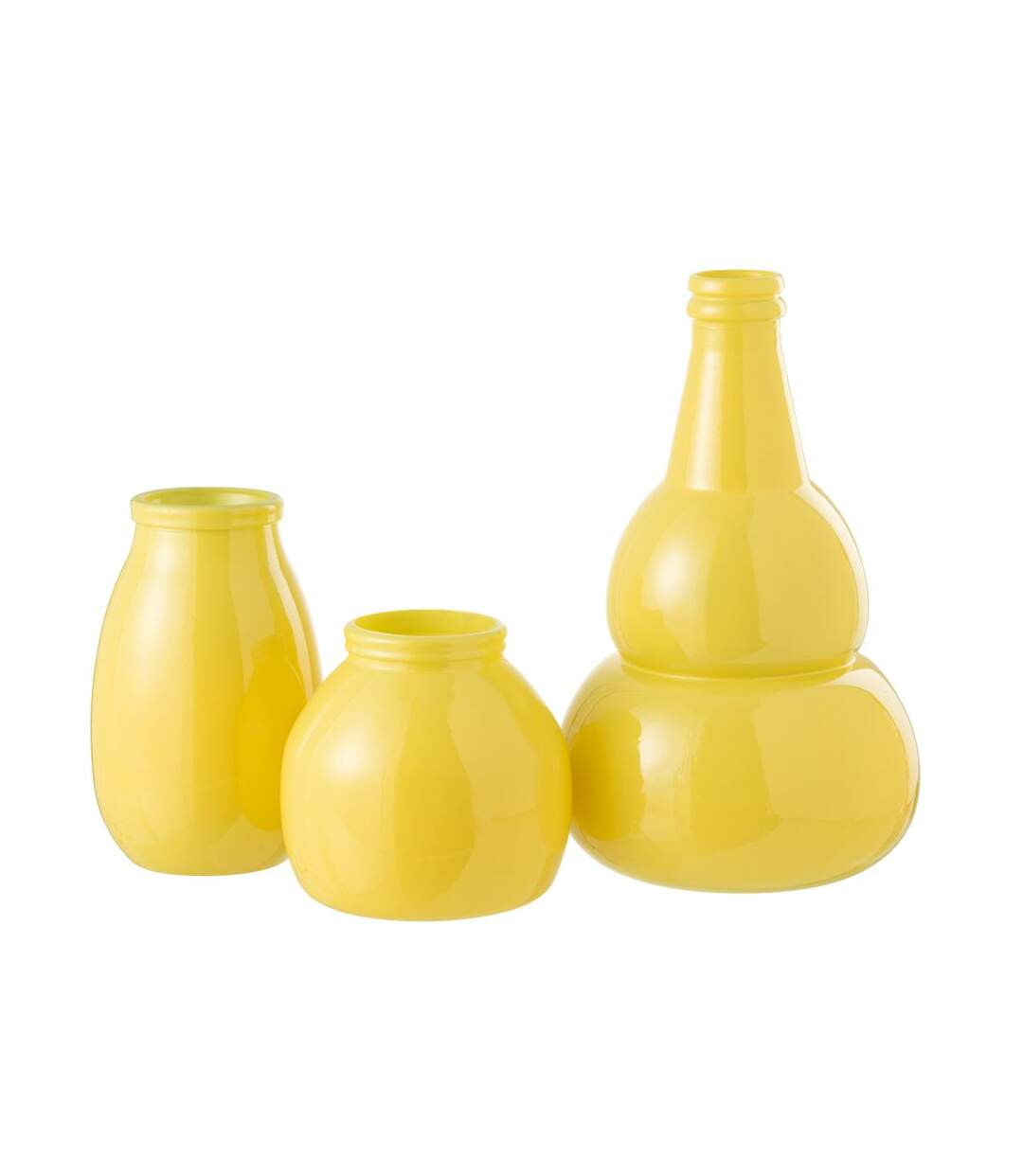 Vase Déco en Verre Cocoon 28cm Jaune-2