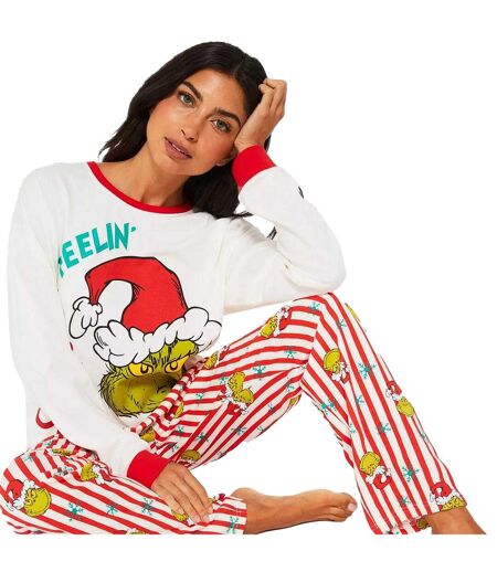 Ensemble De Pyjama Long Femme Rouge Blanc The Grinch
