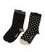 X2 Paires de Chaussettes Noir Femme Kickers Cho12