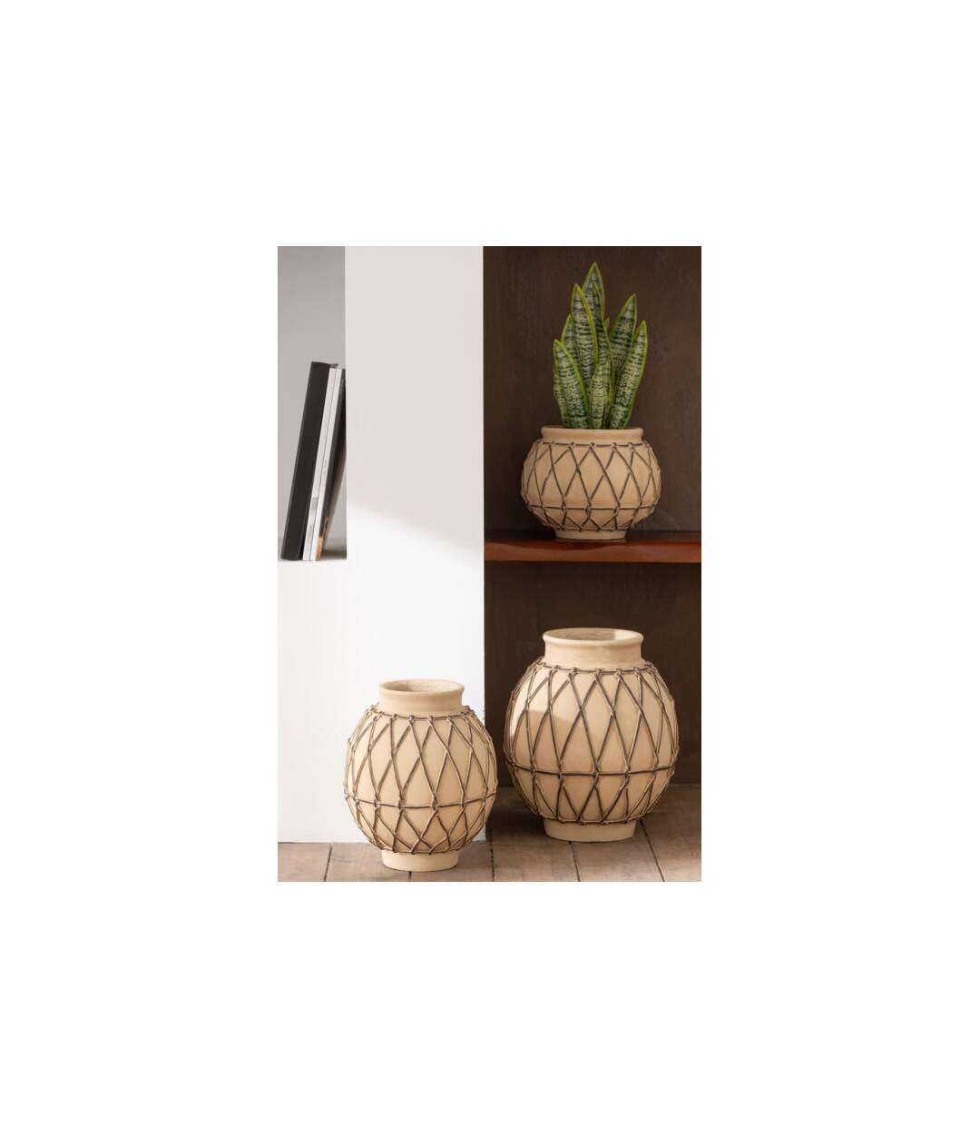 Cache-Pot en Ciment Berbere 30cm Beige