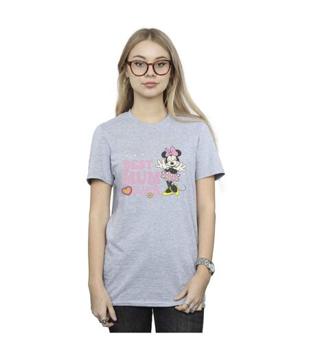 Disney T-shirt en coton Best Mum Ever pour dames et demoiselles (Gris sportif) - UTBI38860