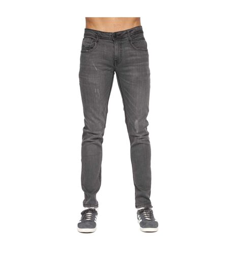 Jeans Tranfold Homme Gris Délavé À La Pierre Ponce Duck And Cover