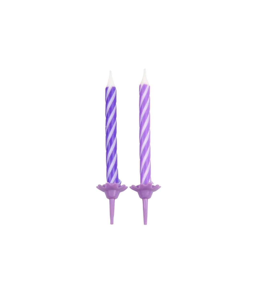 Lot de 24 Bougies d'Anniversaire Nuance 6cm Prune-2