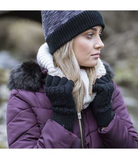 Gants Sans Doigts Femme Thermiques Doublés Polaire