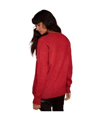 Dorothy Perkins Womens/Ladies Bow Sequins Christmas Sweater (Red)