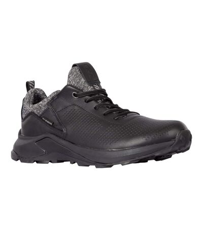 Mens cole leather trainers black/grey Trespass