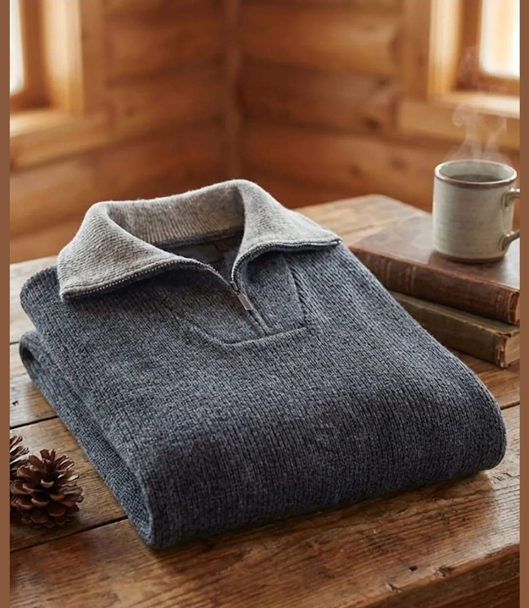 CHALLENGER PRIMO4 — Pull camionneur col camionneur anth/gris : chaleur et style authentique-4