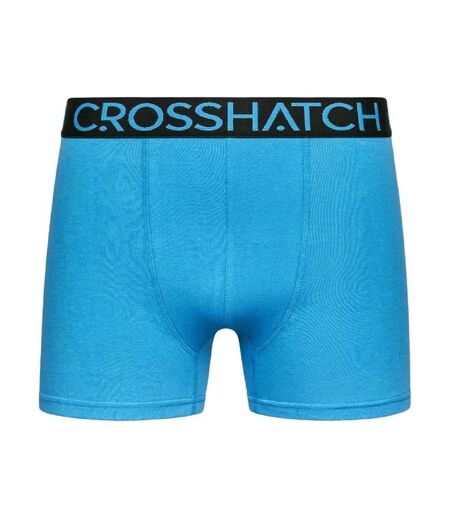 Pack Of 3  Mens Knightling Logo Boxer Briefs  Blue Black Crosshatch