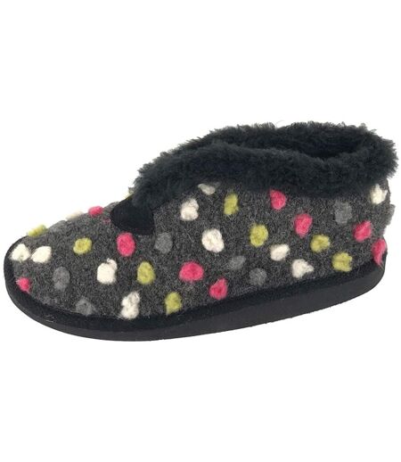 Sleepers Womens/Ladies Tilly Lightweight Thermal Lined Bootee Slippers (Black/Gray) - UTDF544