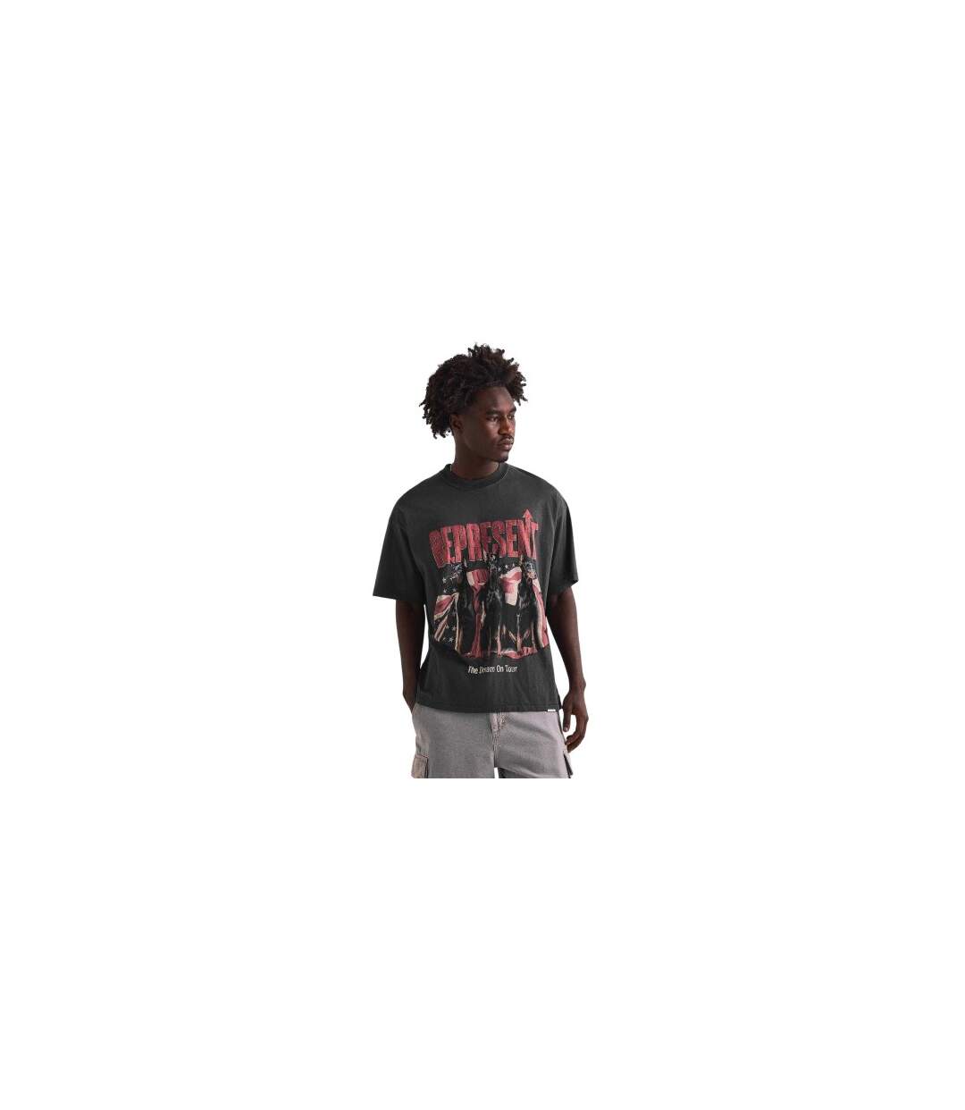 Mens Logo Oversized T-shirt Faded Grey Represent-1