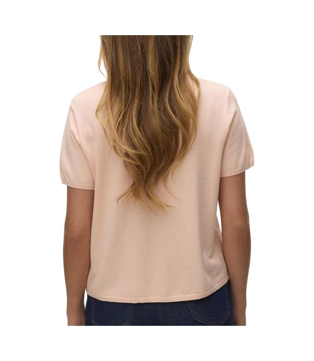 Polo rose femme vero moda lenny-2