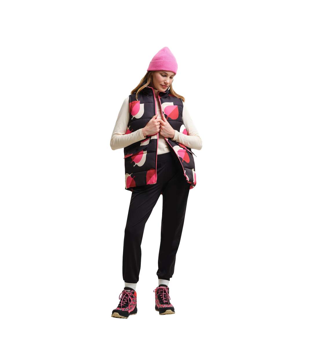 Womens/ladies orla kiely elm leaf gilet shadow/pink Regatta-4