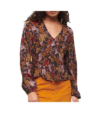 Blouse Noir à Motifs Femme Superdry Printed - L